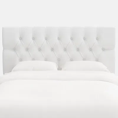 The Company Store Park Tufted Velvet Headboard In White