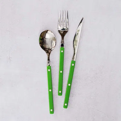 The Company Store Pastello Flatware, Set Of 3 In Green