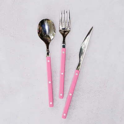 The Company Store Pastello Flatware, Set Of 3 In Pink