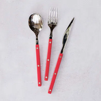 The Company Store Pastello Flatware, Set Of 3 In Red