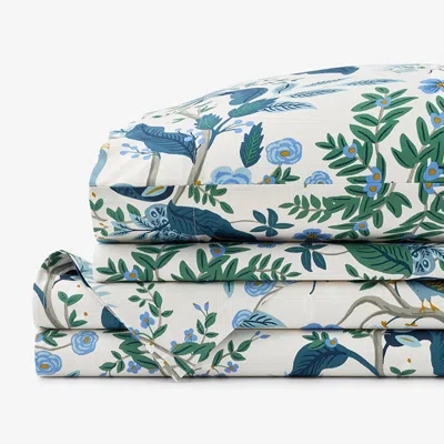 The Company Store Peacock Classic Smooth Sateen Bed Sheet Set In Blue/green/teal
