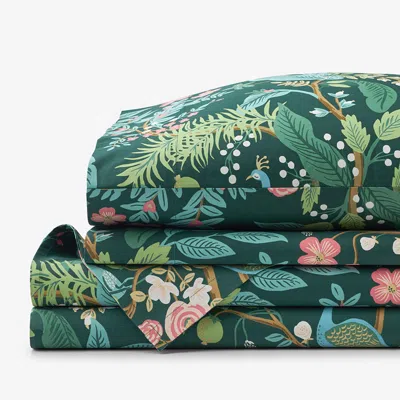 The Company Store Peacock Classic Smooth Sateen Bed Sheet Set In Green