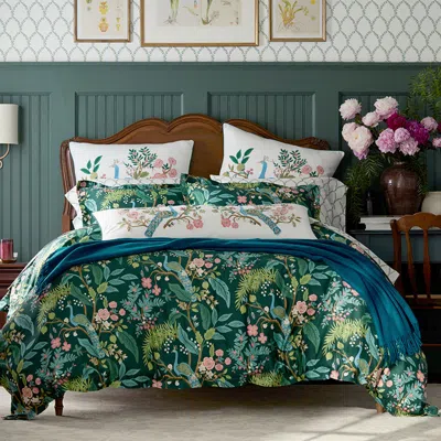 The Company Store Peacock Classic Smooth Sateen Duvet Cover In Green