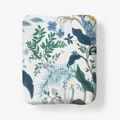 The Company Store Peacock Classic Smooth Sateen Fitted Bed Sheet In Blue/green/teal