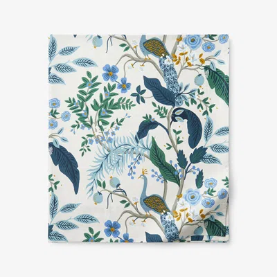 The Company Store Peacock Classic Smooth Sateen Flat Bed Sheet In Blue/green/teal