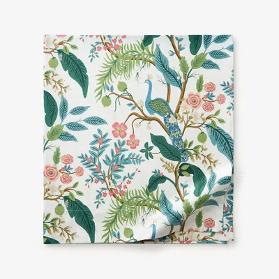 The Company Store Peacock Classic Smooth Sateen Flat Bed Sheet In Green/ivory