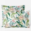 The Company Store Peacock Classic Smooth Sateen Sham In Green/ivory