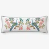 The Company Store Peacock Decorative Lumbar Pillow Cover In Ivory/teal/turquoise Blue