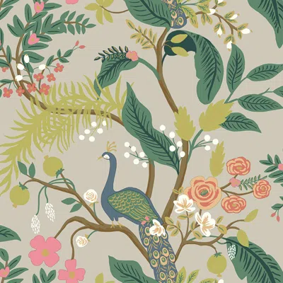 The Company Store Peacock Traditional Wallpaper In Black
