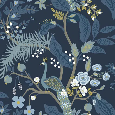 The Company Store Peacock Traditional Wallpaper In Blue