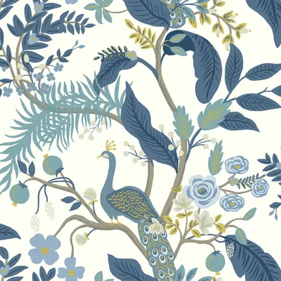 The Company Store Peacock Traditional Wallpaper In Blue