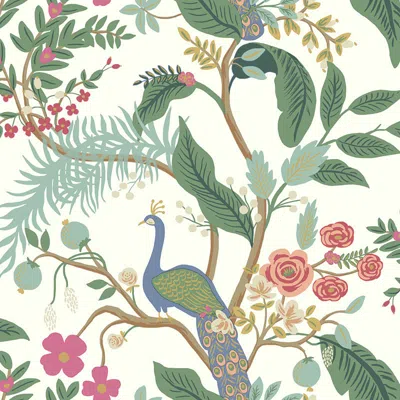 The Company Store Peacock Traditional Wallpaper In Green