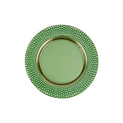 The Company Store Pelli Glass Salad Plate In Green