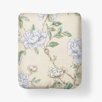The Company Store Peony Garden Premium Smooth Wrinkle-free Sateen Fitted Bed Sheet In Beige/yellow