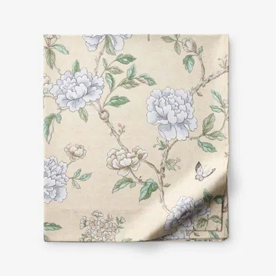 The Company Store Peony Garden Premium Smooth Wrinkle-free Sateen Flat Bed Sheet In Beige/yellow