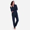 The Company Store Pima Cotton Button-down Pajama Set In Blue