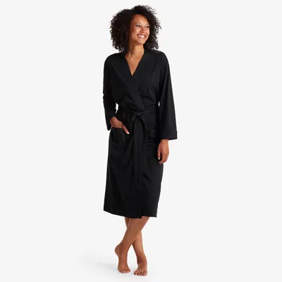 The Company Store Pima Cotton Kimono Robe In Black