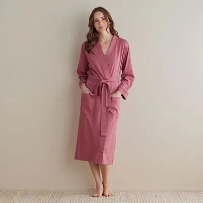 The Company Store Pima Cotton Kimono Robe In Pink