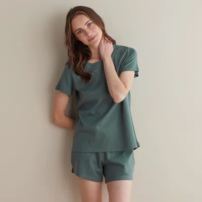 The Company Store Pima Cotton Shorts Set In Green