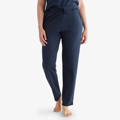 The Company Store Pima Cotton Tapered Pants In Blue
