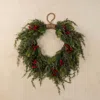 The Company Store Pine And Berries Wreath In Green