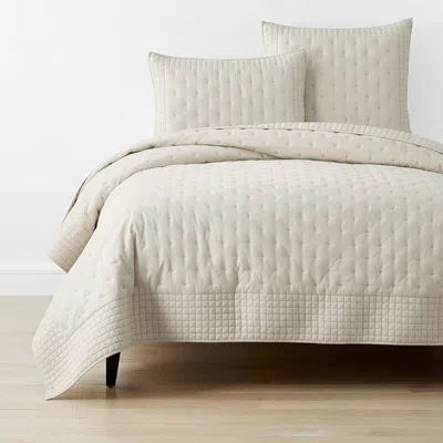 The Company Store Pintuck Quilt In Beige/ivory