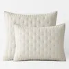 The Company Store Pintuck Quilted Sham In Beige/ivory