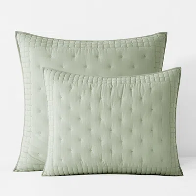 The Company Store Pintuck Quilted Sham In Green