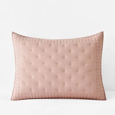 The Company Store Pintuck Quilted Sham In Pink