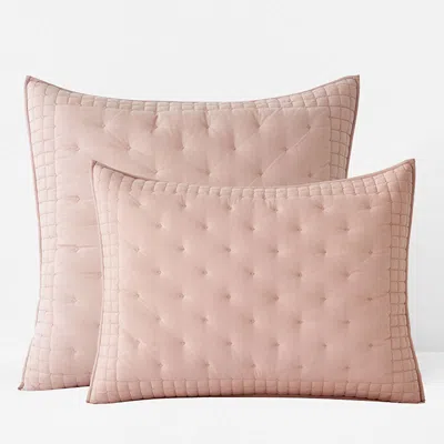 The Company Store Pintuck Quilted Sham In Pink