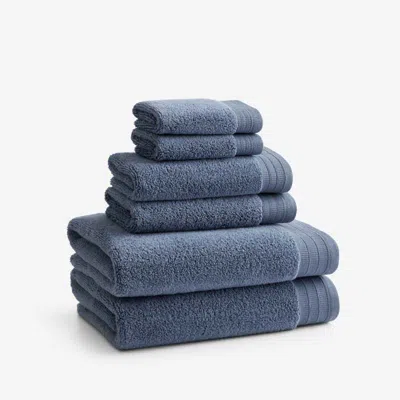 The Company Store Plush Spa Solid 6-piece Bath Set In Blue