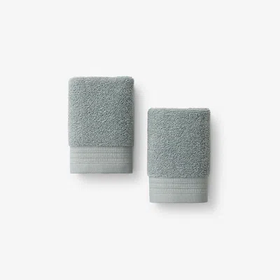 The Company Store Plush Spa Solid Washcloths, Set Of 2 In Blue