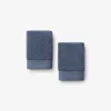 The Company Store Plush Spa Solid Washcloths, Set Of 2 In Blue