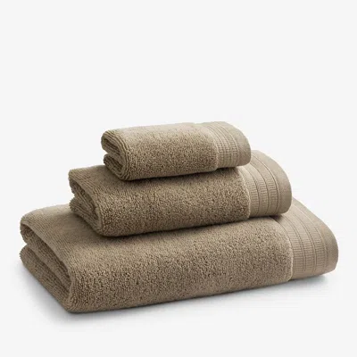 The Company Store Plush Spa Solid Washcloths, Set Of 2 In Brown
