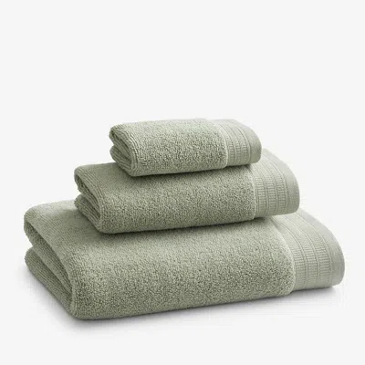 The Company Store Plush Spa Solid Washcloths, Set Of 2 In Green