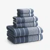 The Company Store Plush Spa Stripe 6-piece Bath Set In Blue