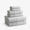 The Company Store Plush Spa Stripe 6-piece Bath Set In Gray
