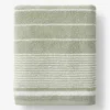 The Company Store Plush Spa Stripe Bath Sheet In Green
