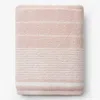 The Company Store Plush Spa Stripe Bath Sheet In Pink