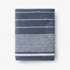 The Company Store Plush Spa Stripe Bath Towel In Blue