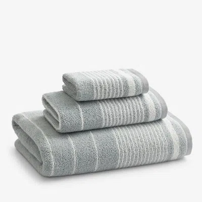 The Company Store Plush Spa Stripe Bath Towel In Blue