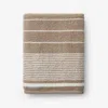 The Company Store Plush Spa Stripe Bath Towel In Brown