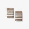The Company Store Plush Spa Stripe Washcloths, Stripes Print, Set Of 2 In Brown