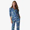 The Company Store Poplin Women's Pajama Set In Blue