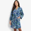 The Company Store Poplin Women's Robe In Blue/teal/turquoise