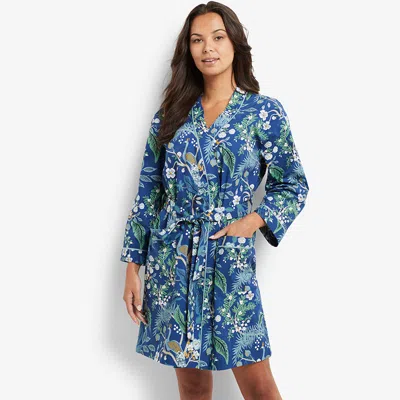The Company Store Poplin Women's Robe In Blue