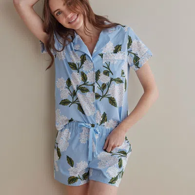 The Company Store Poplin Women's Shorts Set In Blue