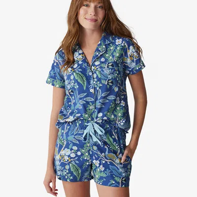 The Company Store Poplin Women's Shorts Set In Blue