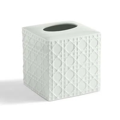The Company Store Porcelain Lattice Tissue Box In White