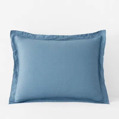 The Company Store Premium Breathable Relaxed Linen Sham In Blue